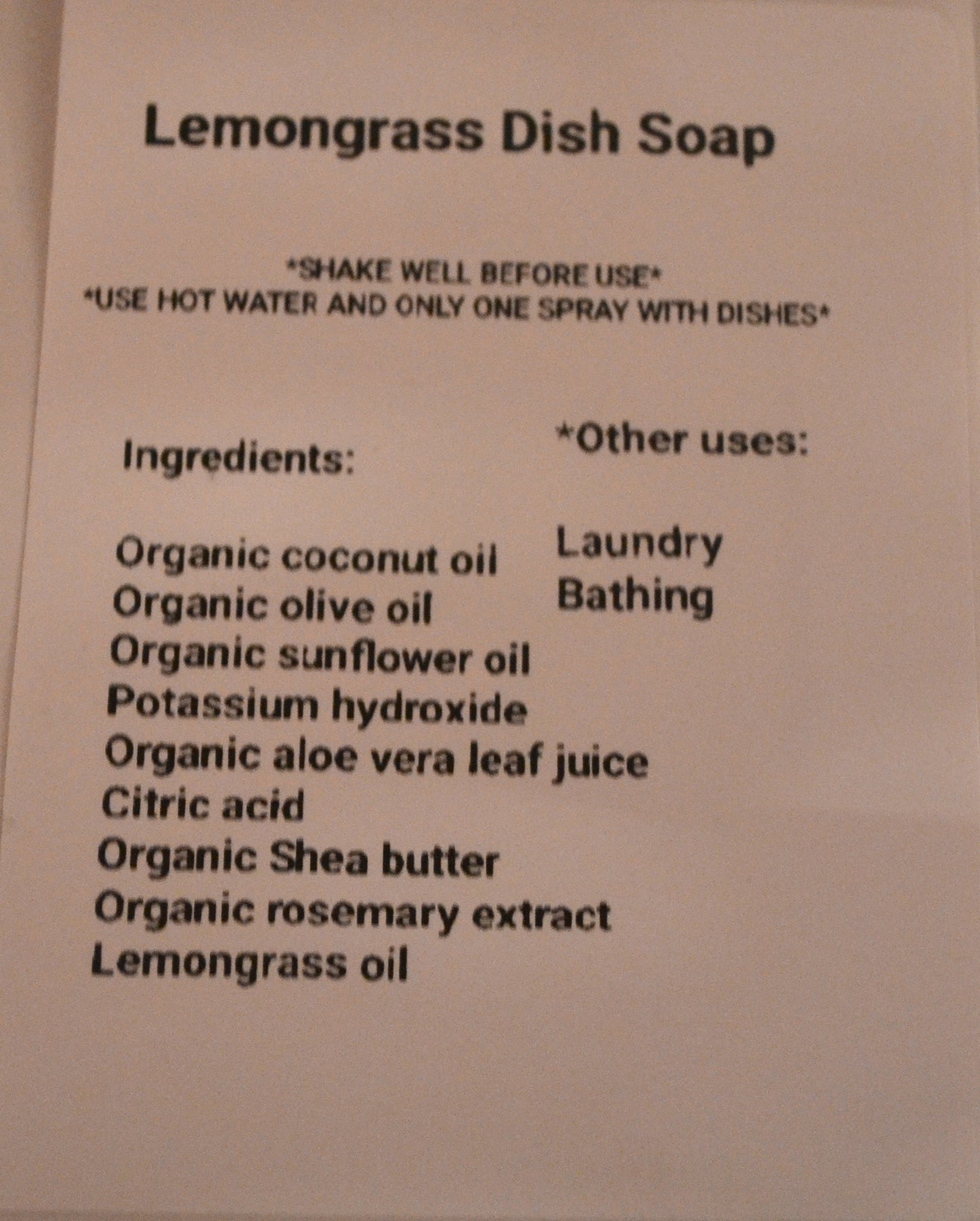 Dish Soap - Lemongrass